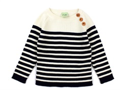 FUB sweater rib ecru/dark navy cotton